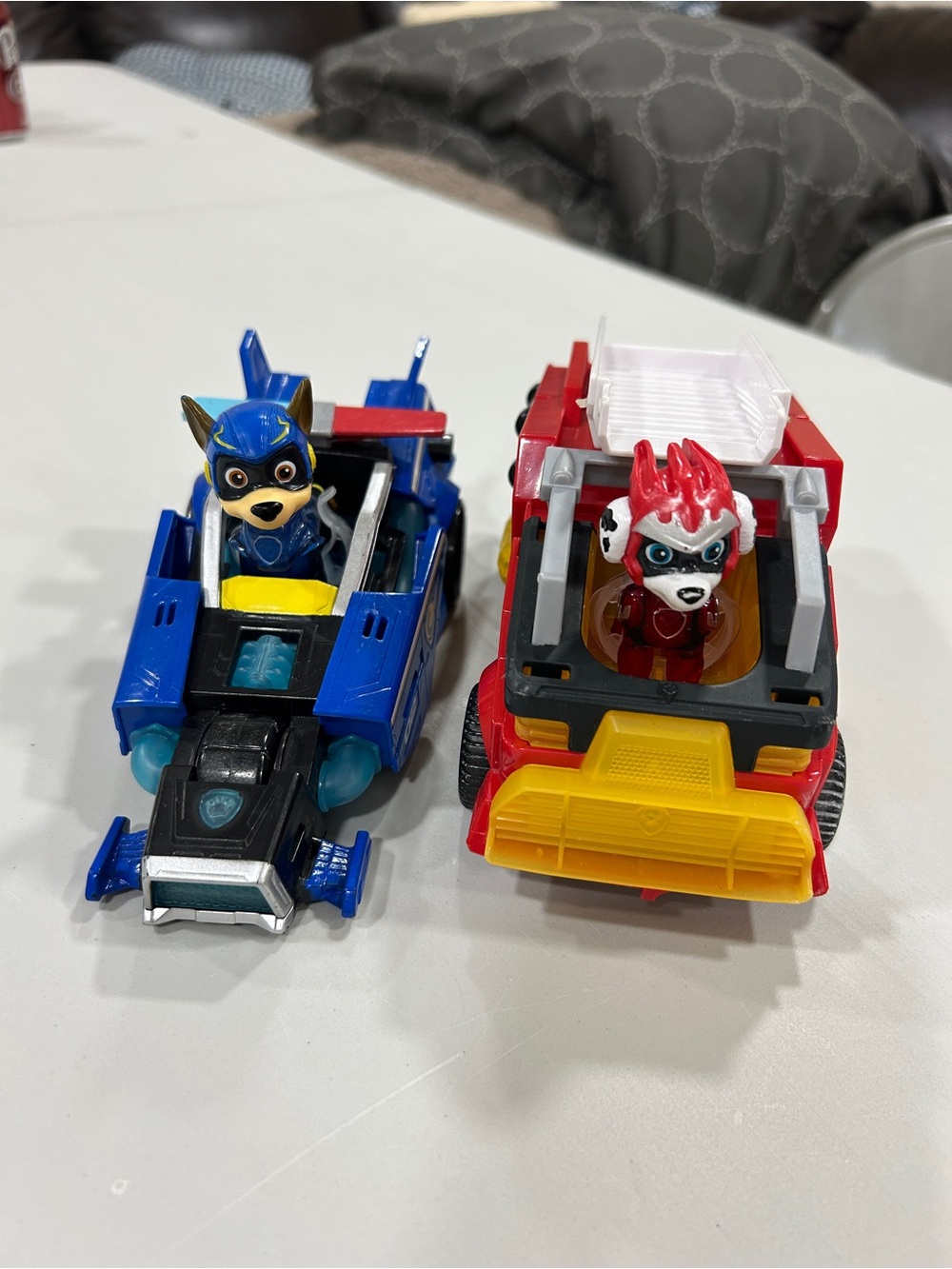 Paw Patrol Chase Blue Rescue Cruiser & Marshall Red Fire Truck Duo